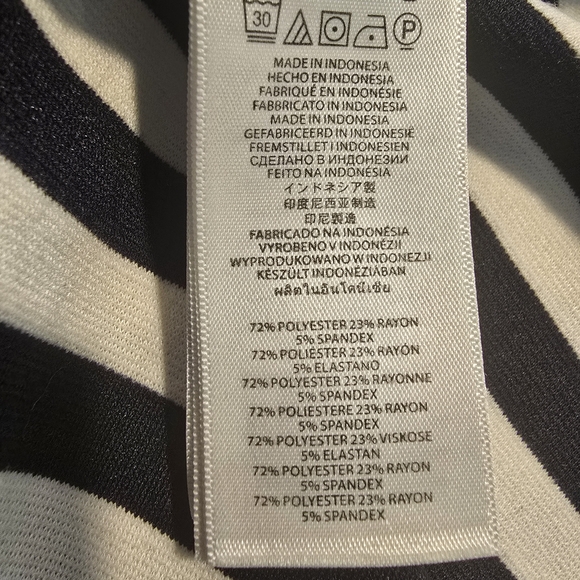 Michael Kors Miter Stripe Ponte Fit And Flare Midi Dress Navy And White Size 8 - Picture 8 of 9